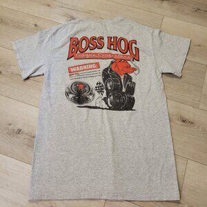 Vtg Boss Hog Torque Converter Graphic Print Gray T-shirt Short Sleeve Sz Small